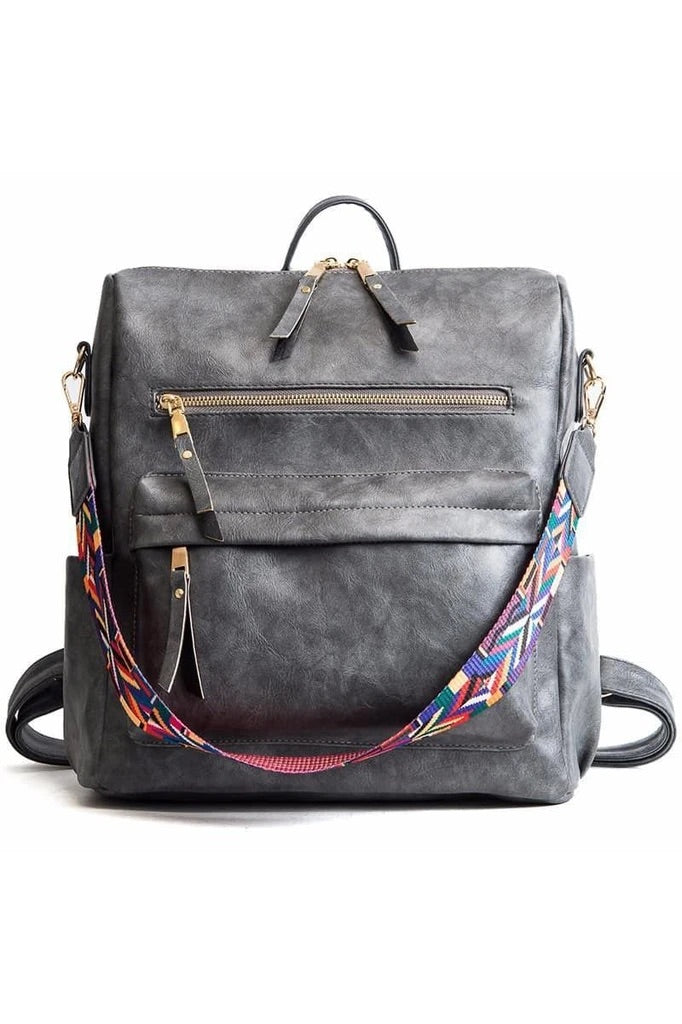 Gray Vegan Leather Bag