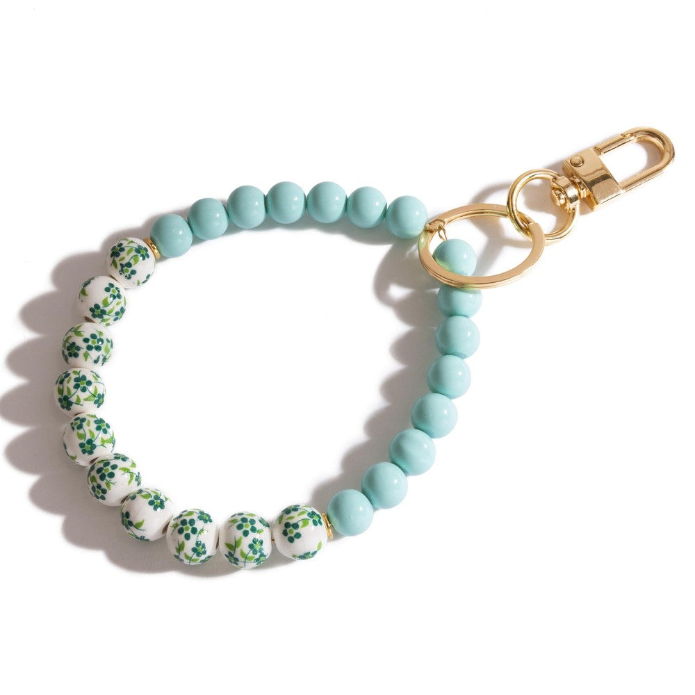 Floral Beaded Key Ring Bangle