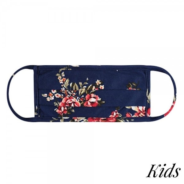 Navy Floral Mask
