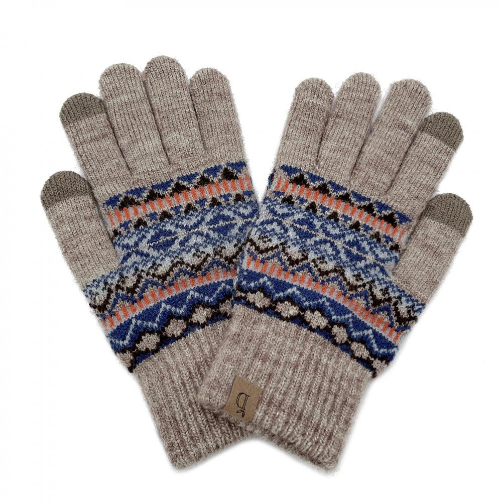 Taupe printed glove