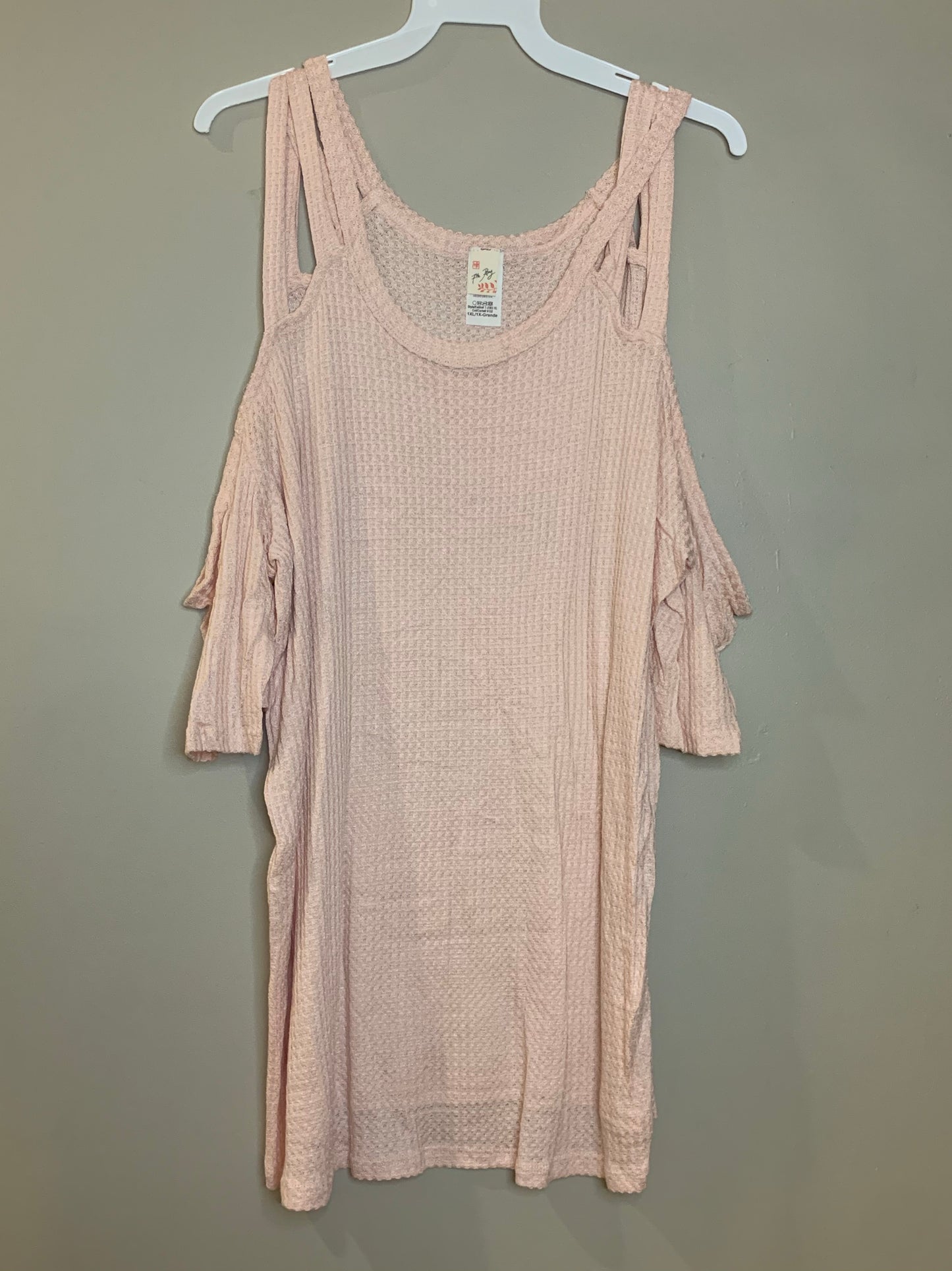 Dusty pink strappy cold shoulder thermal
