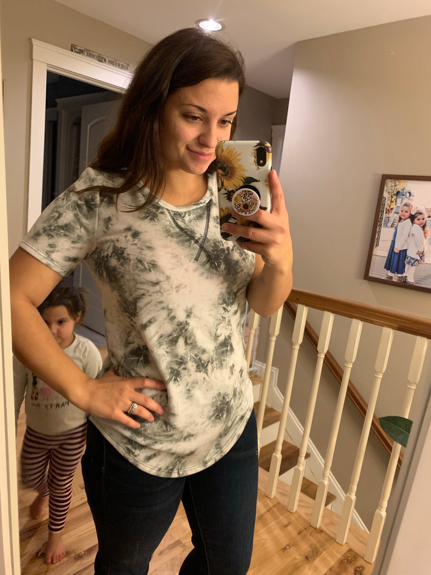 Grey tie dye tee