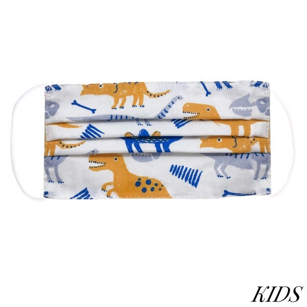 Kids White Dino Mask