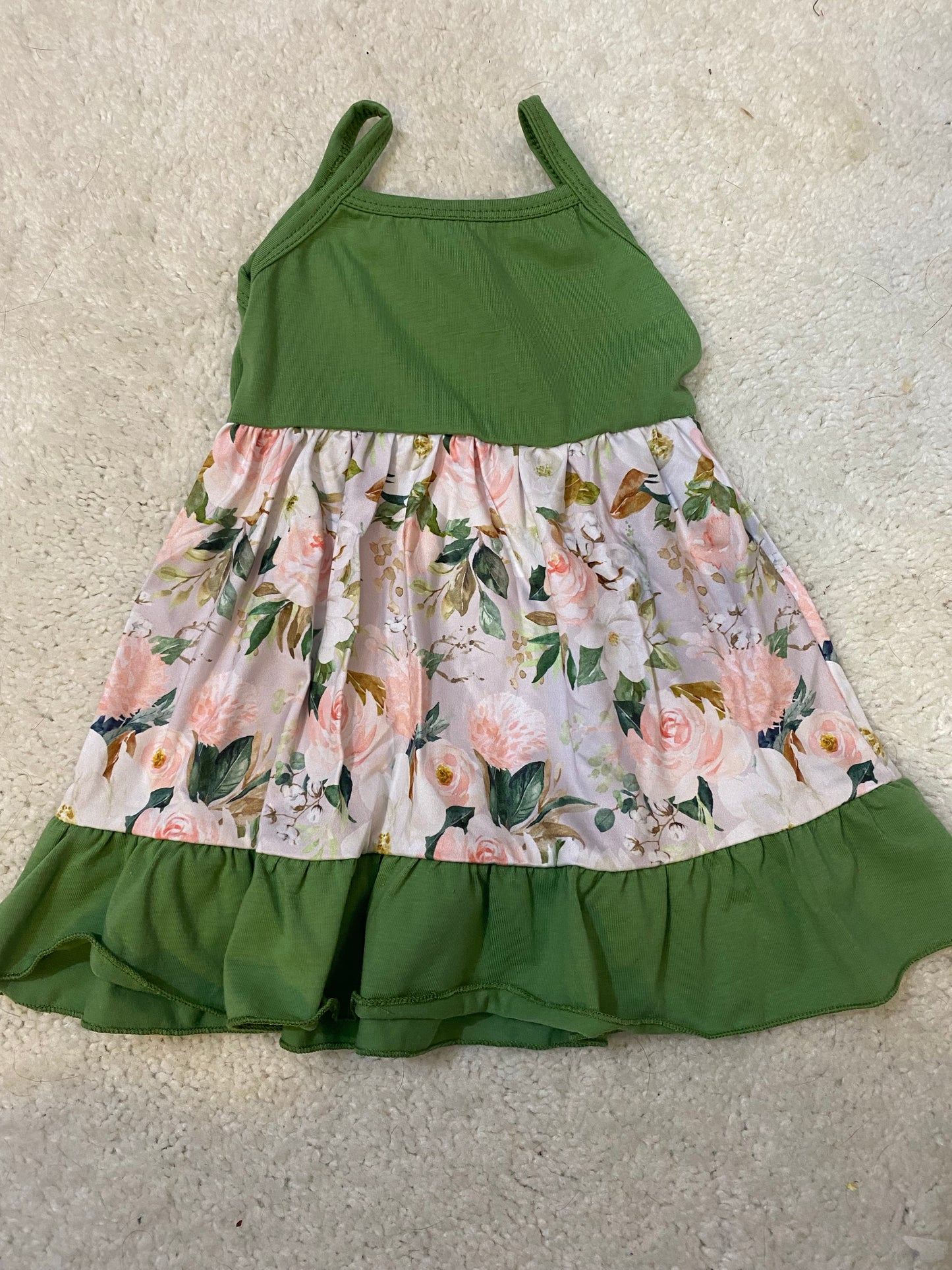 Green floral dress